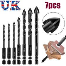 7Pcs 4-Edge Cross Drill Bit Set Masonry Drill Bit Set Hex Shank Drill Bit Set UK