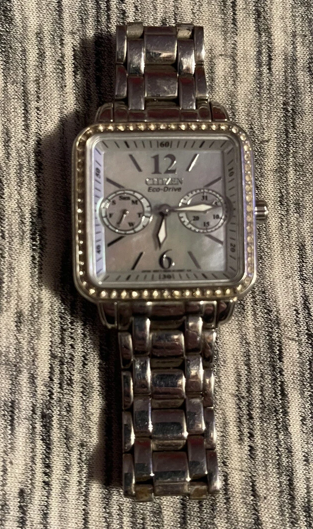 Citizen Eco Drive Mother of Pearl Square Face with Swarovski