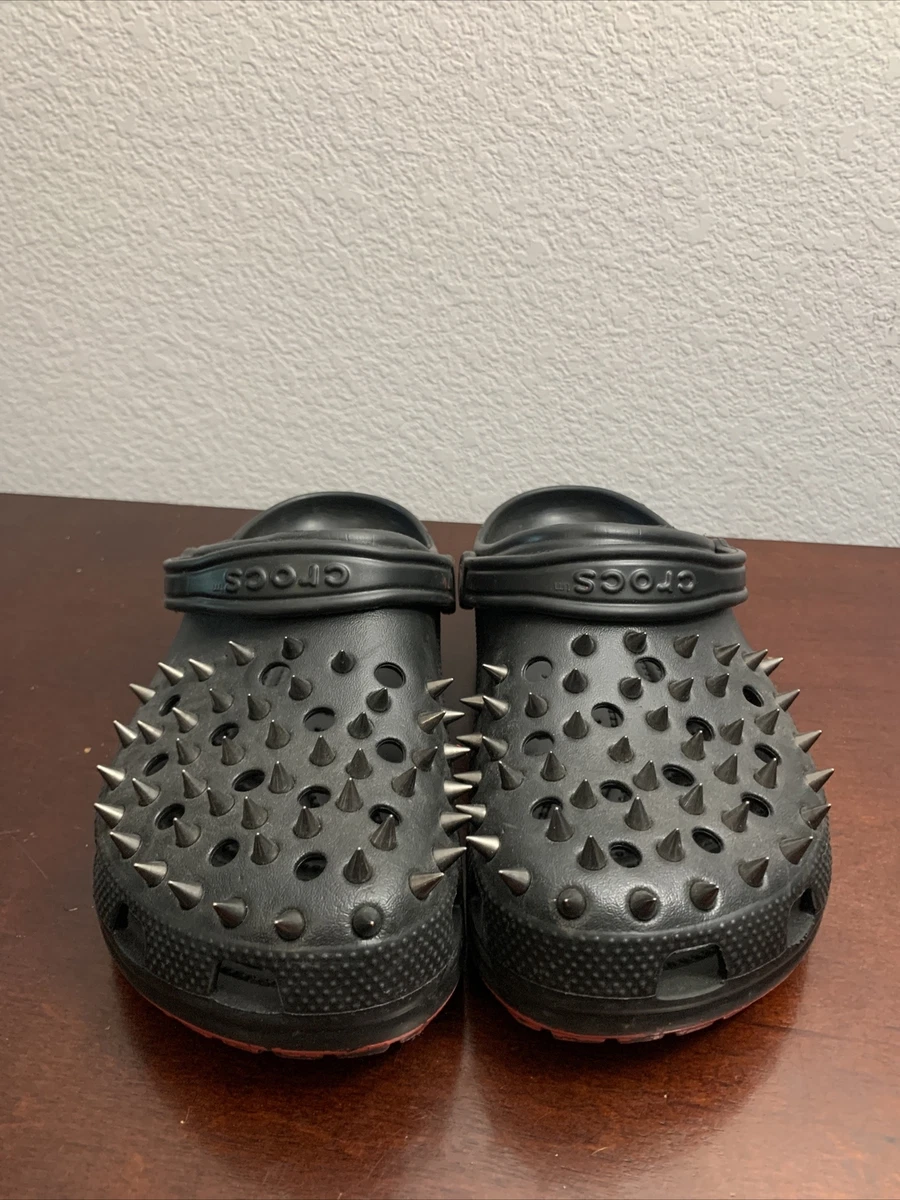 CROCS RAVE Goth Punk Rock shoe sandal Studs skulls spikes chains mens 11