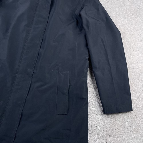 Lands End Jacket Womens Small Black Trench Coat Hooded Quilt Lined Full Zip - Picture 3 of 17