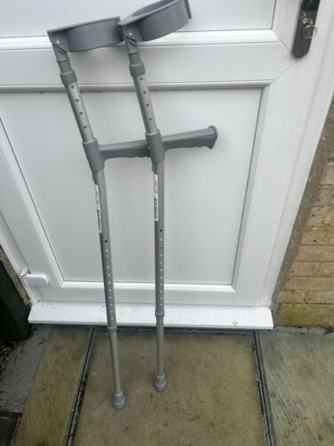Double Adjustable Pair of Crutches with PVC Handle Ex Long Collection In Person