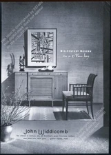 1953 John Widdicomb mid century modern buffet chair photo vintage print ad