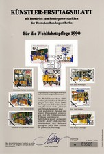 K&Uuml;NSTLER-ERSTTAGSBLATT   B  1990/07    " F&Uuml;R DIE WOHLFAHRTSPFLEGE "    BERLIN