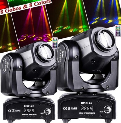 2x 120W LED Spot Moving Head Beam Gobo RGBW DMX Lichteffekte Party Bühnenlicht