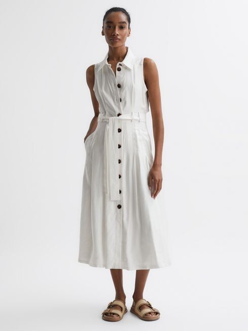 Reiss Milena Button Front Midi Dress size UK 12 RRP £188 | eBay UK