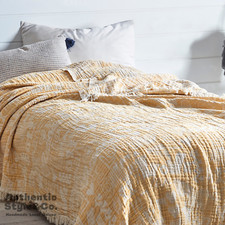 100% Cotton Muslin Blanket Throw, Full/Twin Size Bedspread, Couch Sofa Cover