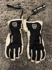 Hestra Black White Winter Skiing Snowboarding Gloves Size 9