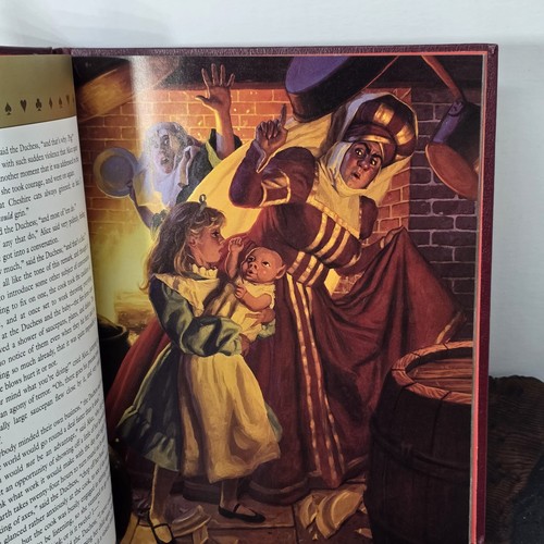 1990 Alice In Wonderland By Carroll & Hilderbrandt Leather Hardcover Book Vtg - Picture 7 of 11