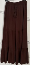 Ruffle Tiered Maxi Skirt Sz L Grunge Earthy Boho Hippie Cottage Maggie  Zoe New