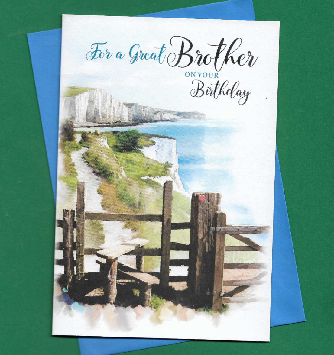 Brother Birthday Card Harbour Scene Countryside Scenery Male Man 19x13cm