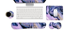 Keyboard Wrist Rest and Pad with Wrist Set Ergonomic Coaster, Memory Foam Mou...