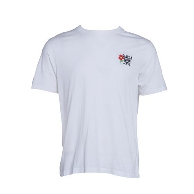 Sandro Paris Herren T-Shirt weiß bestickt 100% Baumwolle Größe XL SHPTS00371