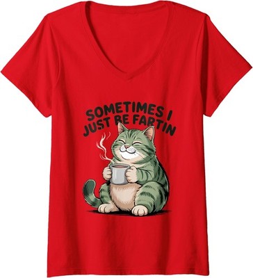 Sometimes I Just Be Fartin Frog Humor Ladies' V-Neck Tshirt