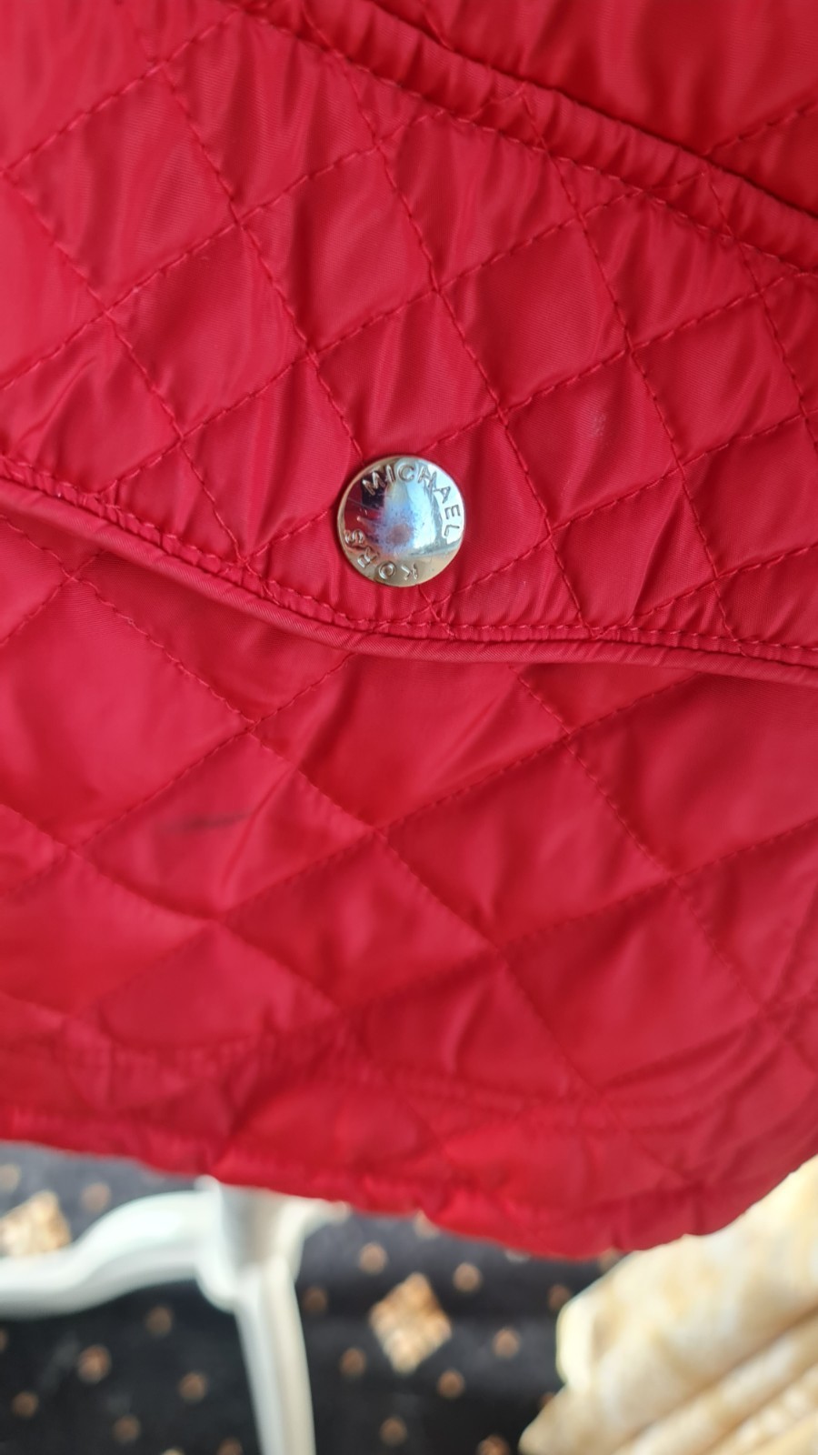 Michael Kors Ladies Coat Quilted Size XL Orange Jacket thumbnail 4