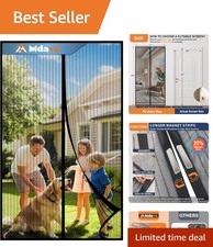 Pet-Friendly Magnetic Screen Door 35x80" - Effortless Install, Durable Design
