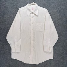 Brooks Brothers Button Down Shirt Mens 17-2/3 White Non-Iron Regular Fit Classic
