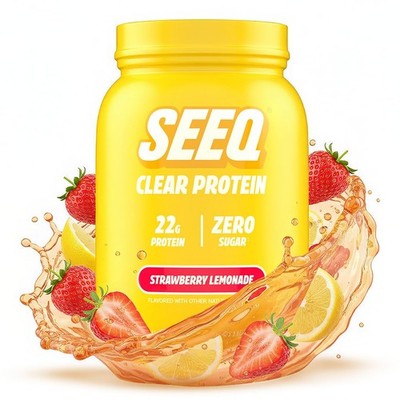 SEEQ Clear Whey Isolate Protein Powder, Strawberry Lemonade  22 Servings, 22g...