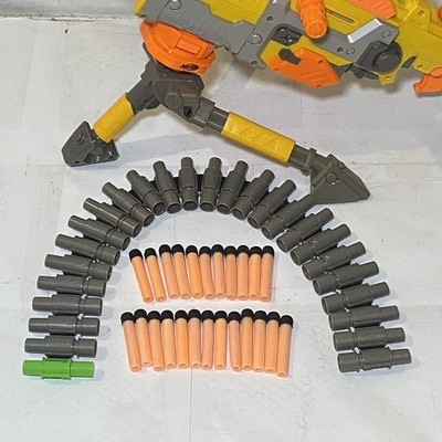 NERF Vulcan EBF-25 Dart Gun Blaster With Belt Tripod And Whistler