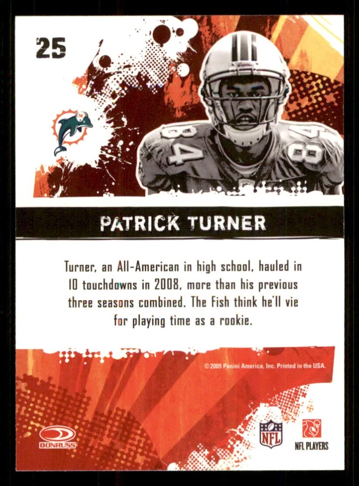 2009 Score Hot Rookies #25 Patrick Turner - Image 2 of 2