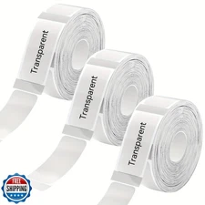 3Rolls D30 Clear Label Tape 12mmx40mm Compatible with Phomemo D30 Label Maker