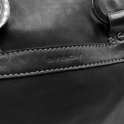 GIVENCHY Black Leather 4G Logo Handbag Tote Mini Boston Bag Auth