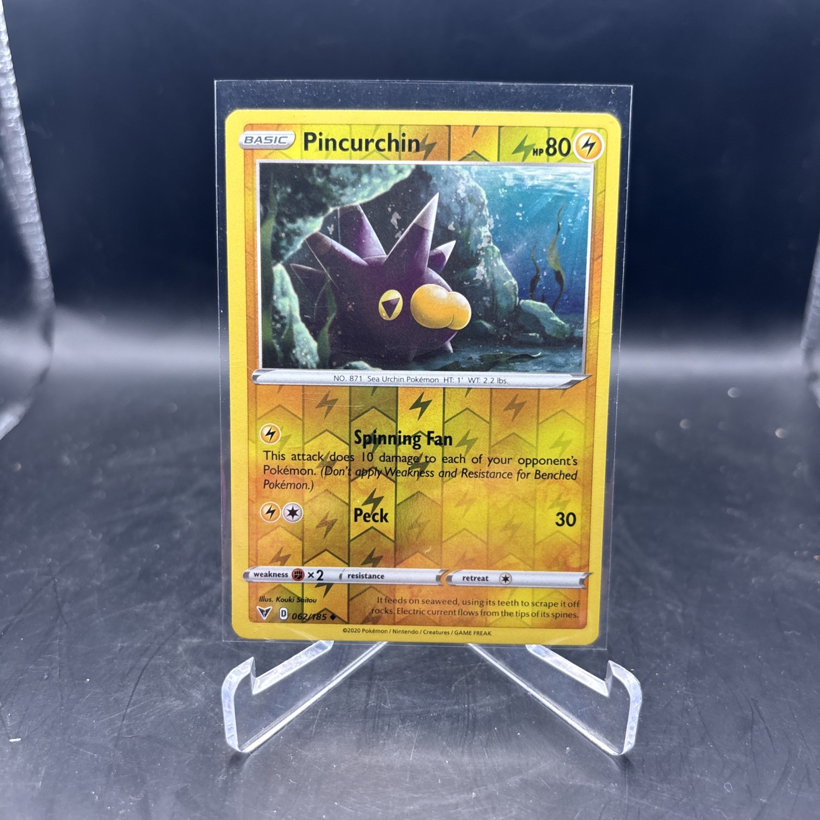 Pokemon TCG Pincurchin 062/185 Swsh04: Vivid Voltage Reverse Holo 