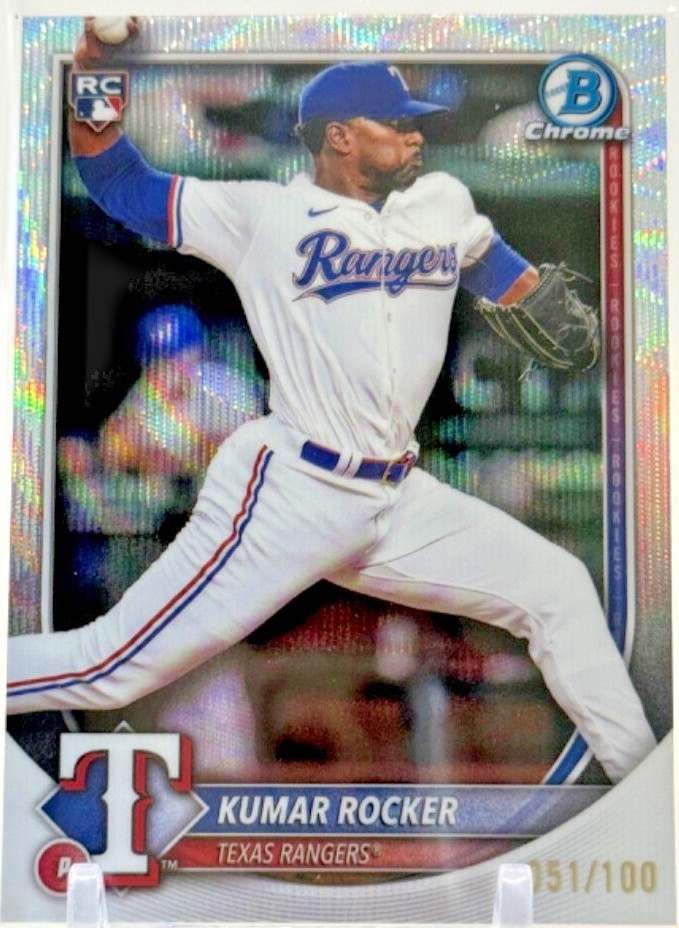 2025 Bowman Chrome - Kumar Rocker #98 Wave Refractor /100 (RC) for sale ...