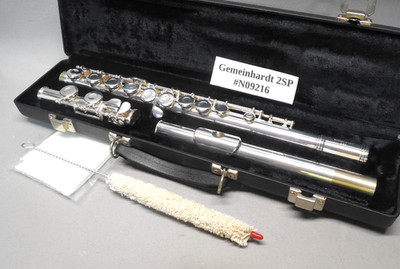 Gemeinhardt 2SP Silver Plated Flute  w/  Case  Polished Fully Adjusted Near MINT