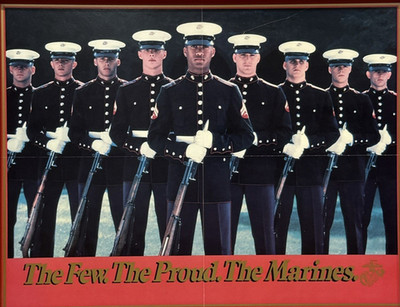 US Marine Corps Silent Drill Platoon Recruitment Poster 23  X  18   Custom Frame