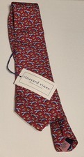 Vineyard Vines Lobster Lemon Red 100 Silk Boy's Tie 48" Long 3 3/8" Wide