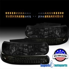 Fits 1999-2002 Chevy Silverado 2000-2006 Tahoe Smoke Headlightsled Bumper Light