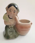 Vintage-Shawnee Pottery "Mexican Girl" planter 1937 to 1961 green dress  madeUSA