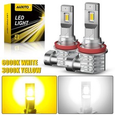 CANBUS Switchback H11 H8 LED Light Fog Bulbs Dual Color Yellow White USA