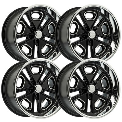 (Set-4) Resto Del Ray 17x9.5 5x127/5x5 1mm Black MIlled Wheels Rims 17 Inch