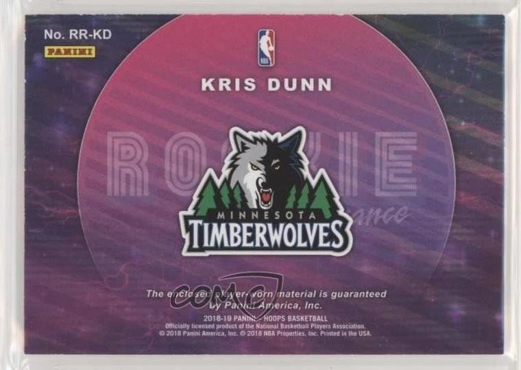 2018-19 Panini NBA Hoops Rookie Remembrance Kris Dunn #RR-KD - Image 2 of 2