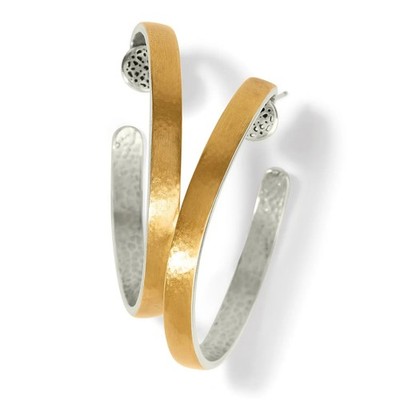 NWTag Brighton Ferrara ENTRATA MEDIUM Hoop Gold-Silver Earrings MSRP $92