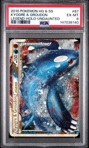 2010 Pokemon HeartGold & SoulSilver Undaunted 87 Kyogre & Groudon PSA 6 - 8140