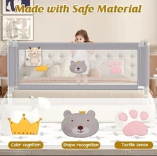 Up To 74” Height Adjustable Bed Rail for Toddlers, Kids Safety Baby Bed Rail 13