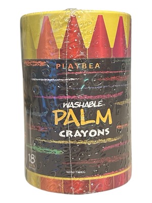 Palm Crayons - Easy To Hold - Washable, Smooth Wax Crayons - 18 Non-Toxic Pieces