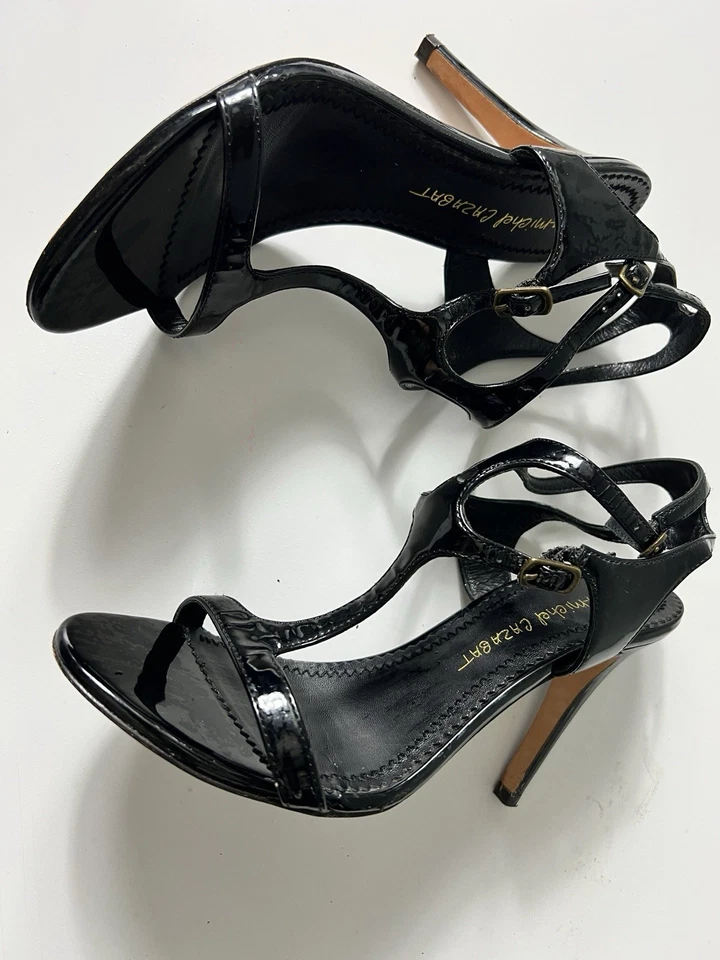 Jean-Michel Cazabat Mujer Negro Correa Tacones 37.5 EE. UU. 7 Foto 4 de 4