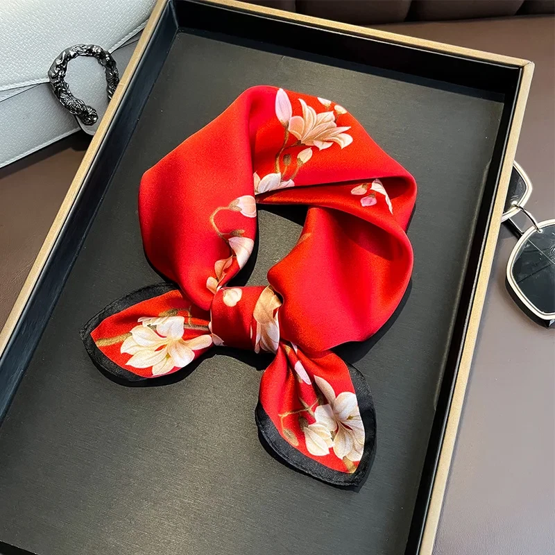 100% Natural Mulberry Silk Scarf Gift Bundle – Elegant Red Blossom Mulberry Silk