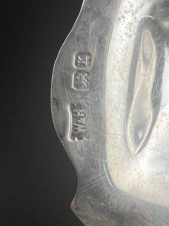 Olla de mostaza Walker & Hall de plata maciza 1934 Birmingham 45,5 g antigua con sello Foto 4 de 4