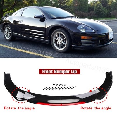 For 00-05 Mitsubishi Eclipse Black+Red Front Bumper Chin Lip Splitter Spoiler