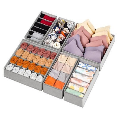 Maryalle 6 Pack Fabric Drawer Organizer/Divider Set for Clothing, Socks, Unde...