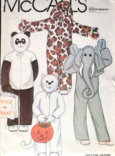 UC McCalls 6809 Sew Pattern Childrens 8-10 Costumes Elephant Panda Bear Dog Cat