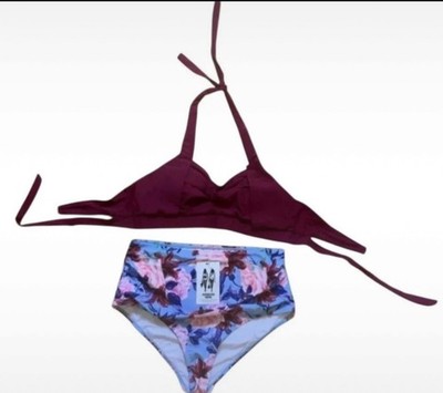 Woman s AoqussQoa-Bikini-High-Waisted Tummy Control Size 12-14-Patterned Bikini