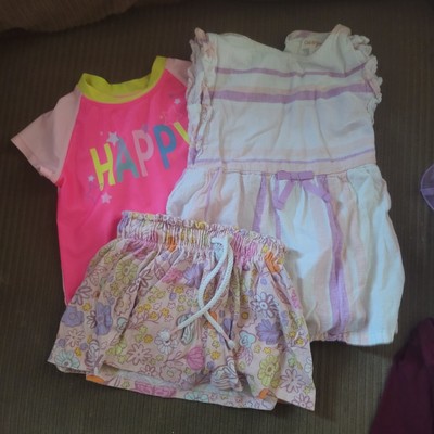 Girl Toddler Sz 2t clothes pink purple bundle outfit  Dress, skirt, rash guard 