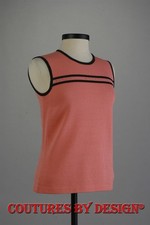 St John Knits Santana Tank, Top, Shell Salmon Pink Sz Petite Pre-owned