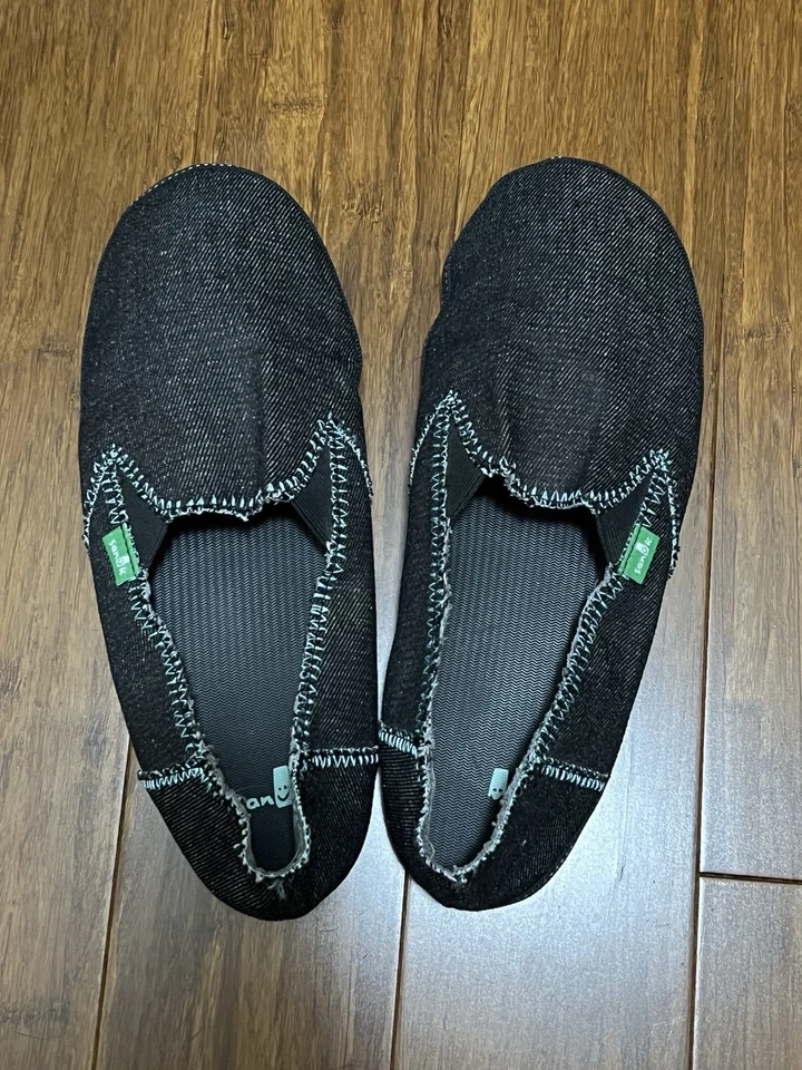 Sanuk женщин Дженни плоский холст туфли улыбка резиновая подошва Sz. 8US 39EU 25 см - Изображение 2 из 4