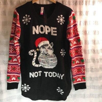 No Boundaries Christmas Black Sweater for Women 2XL NWT